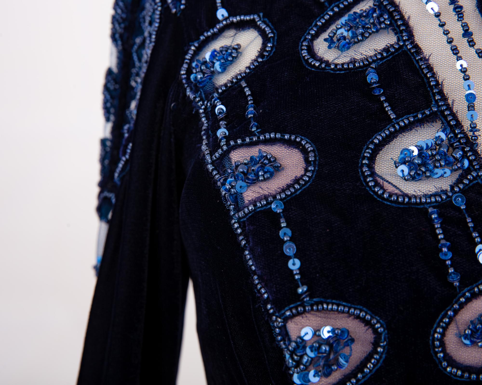 Large editorial shot of embroidered jacket detail overlapping fabric